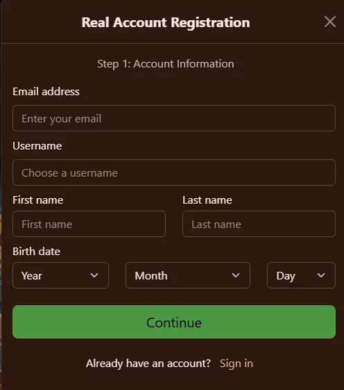 Cocoa sign up banner for new casino players