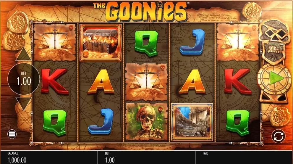 Cocoa The Goonies slot banner with adventure bonus rounds